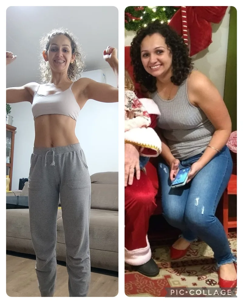 Antes e depois — Aluna do Desafio