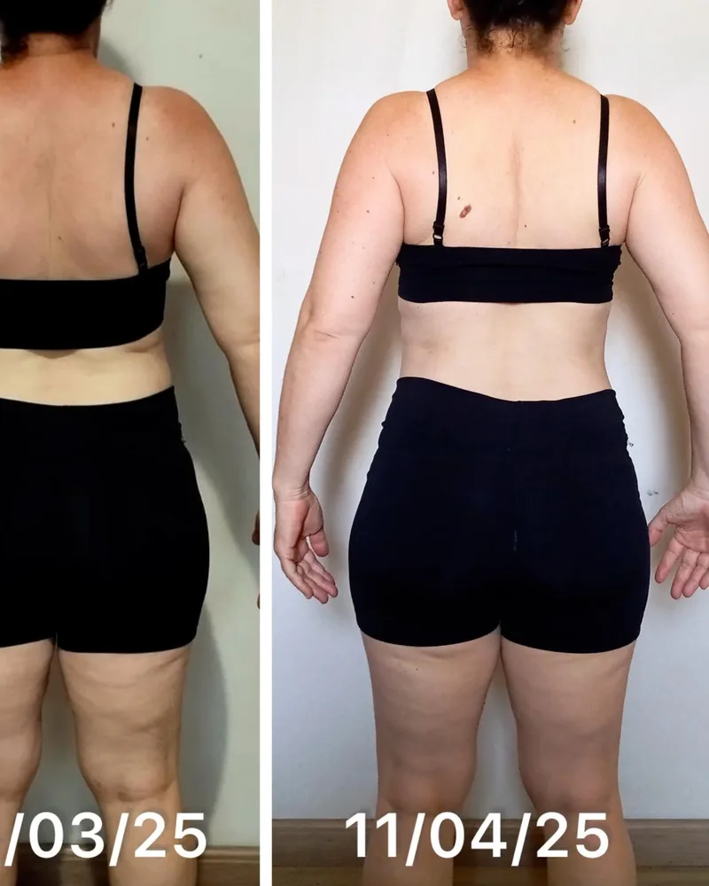 Antes e depois — Aluna do Desafio